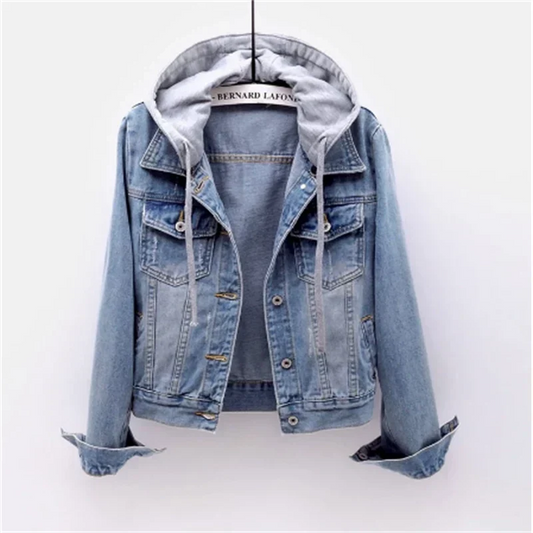 Chaqueta vaquera de mujer con capucha desmontable