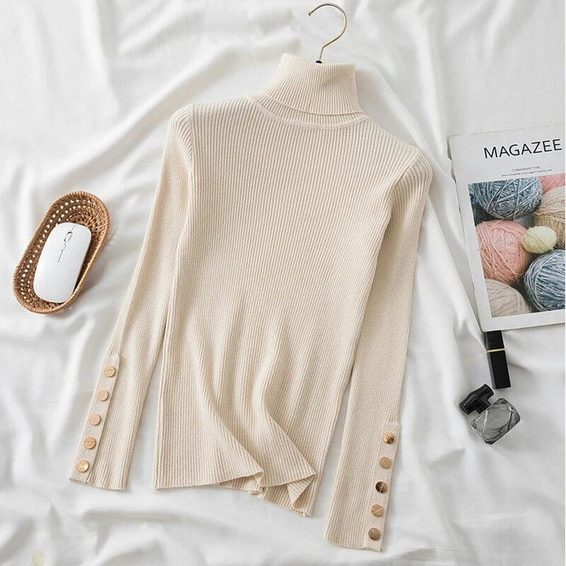 Jenna | Jersey de manga larga y cuello alto para mujer