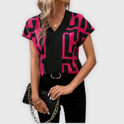 Elegante señoras blusa V-cuello de negocios