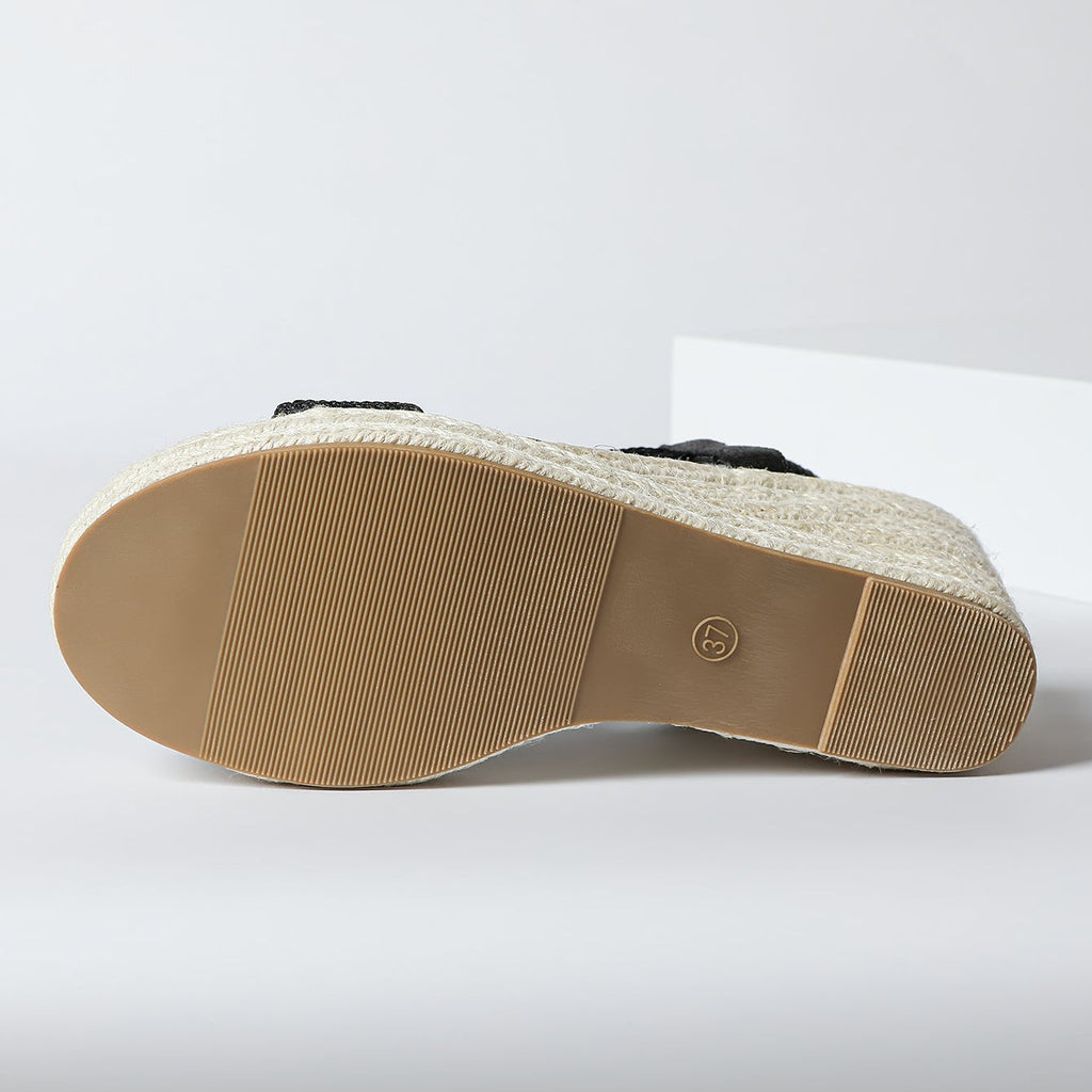 Damskie Sandały Na Koturnie T-Strap Eleganckie