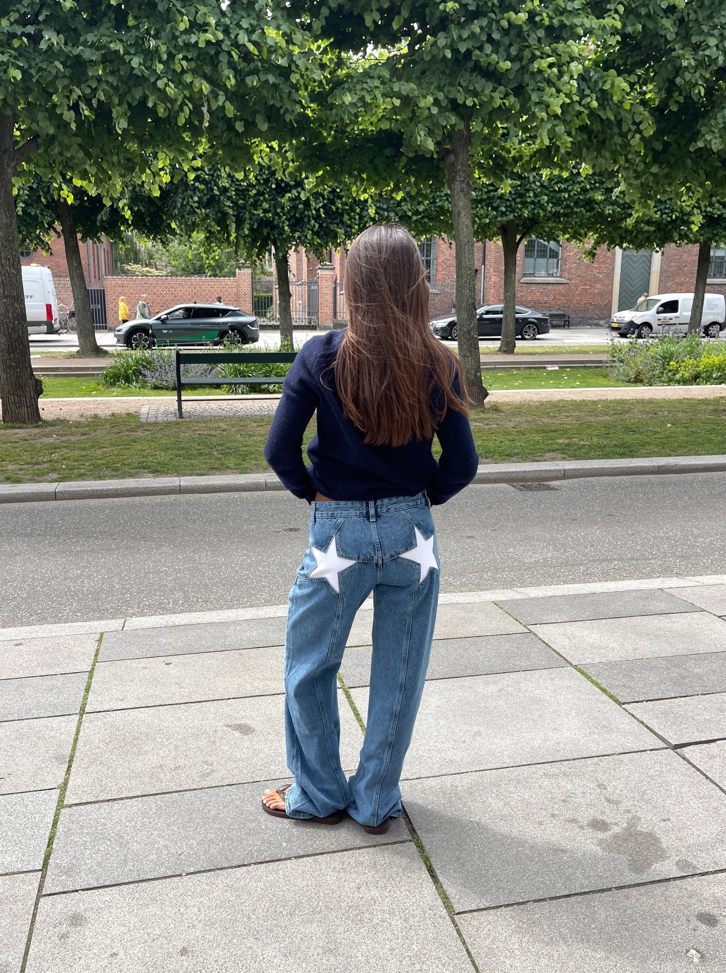 Emily | Vaqueros con estrella | Ropa casual de calle | Algodón resistente