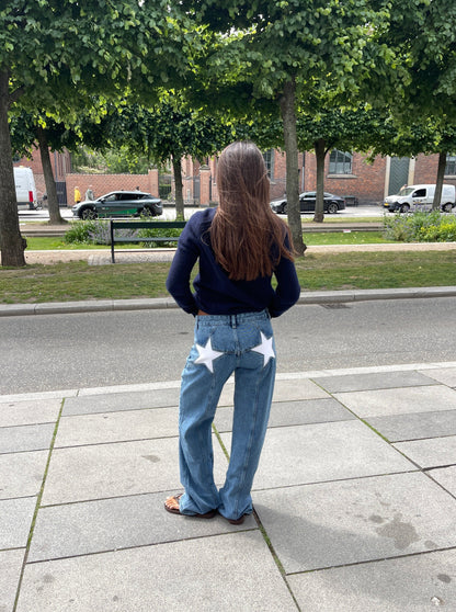 Emily | Vaqueros con estrella | Ropa casual de calle | Algodón resistente