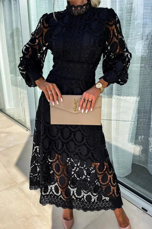 Vestido midi de encaje