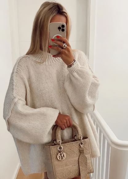 Inaya - jersey oversize de punto con cuello en O