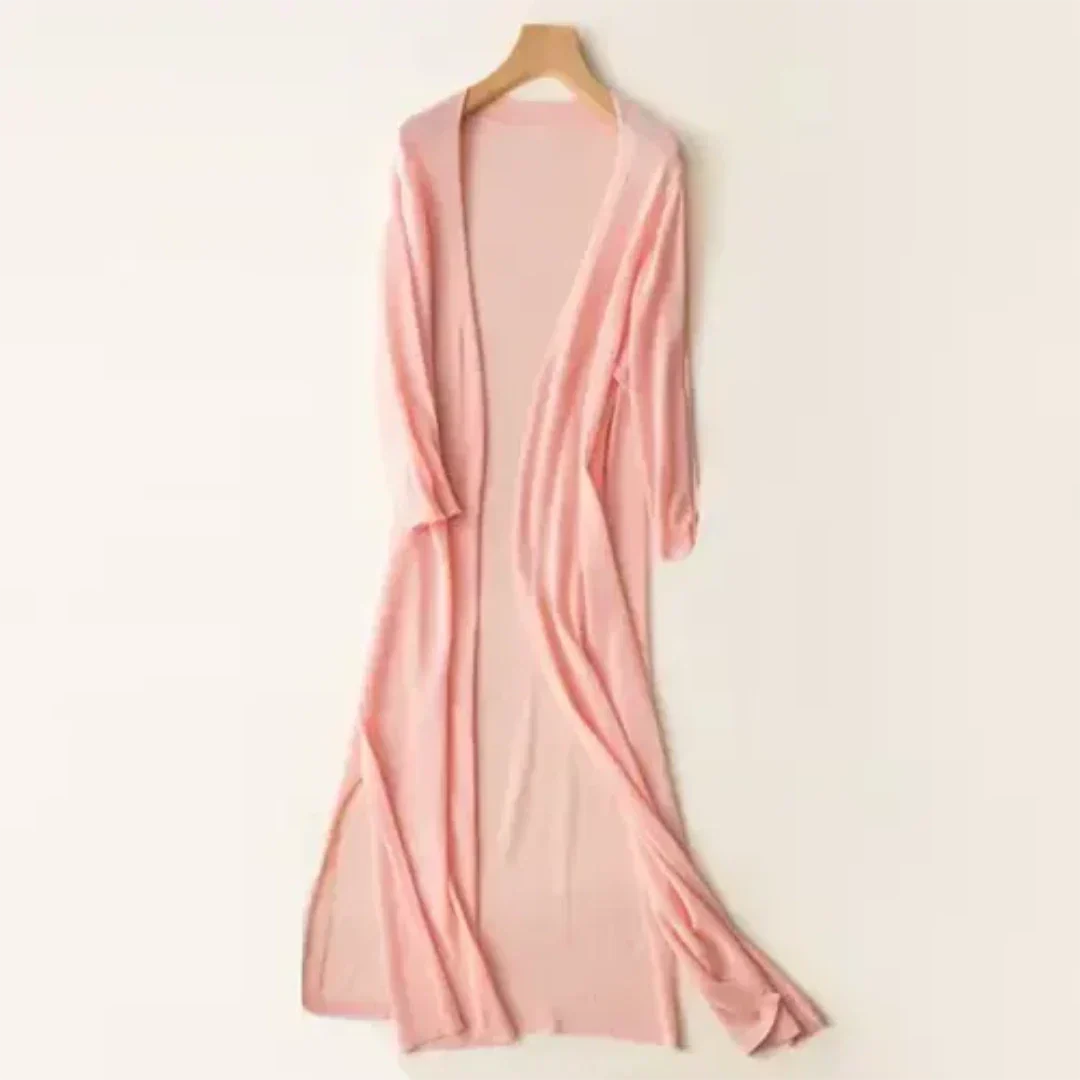 Chaqueta de punto larga y elegante para mujer