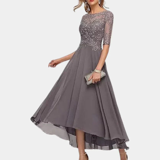 Elegante vestido tobillero de gasa para mujer
