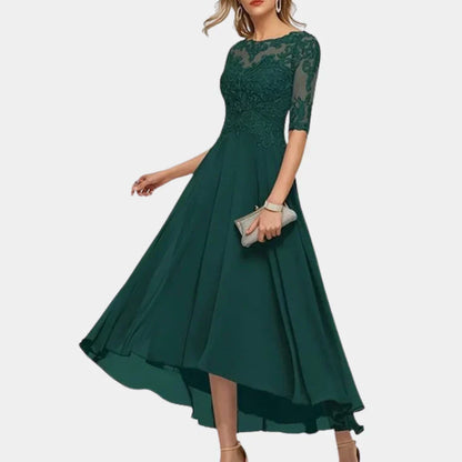 Elegante vestido tobillero de gasa para mujer