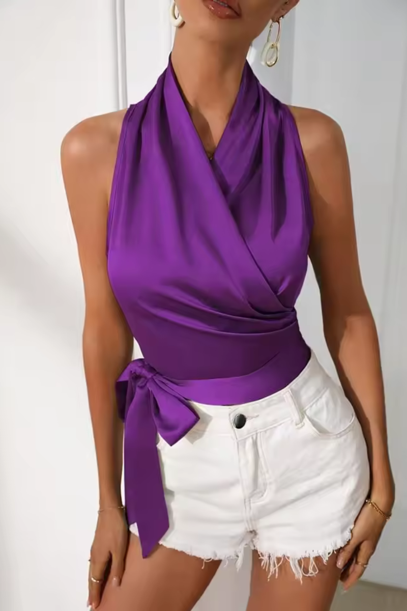 Jazmín | Elegante Sexy Encaje Envuelto Sin Mangas