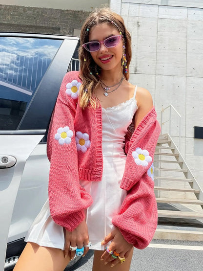Quinette Cardigan | Chaqueta corta bordada margaritas
