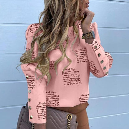 Blusa de manga larga con botones metálicos