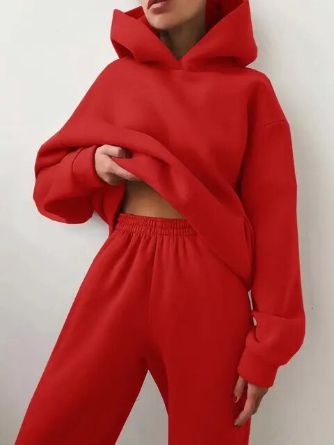 Sudadera con capucha y pantalón de chándal para mujer