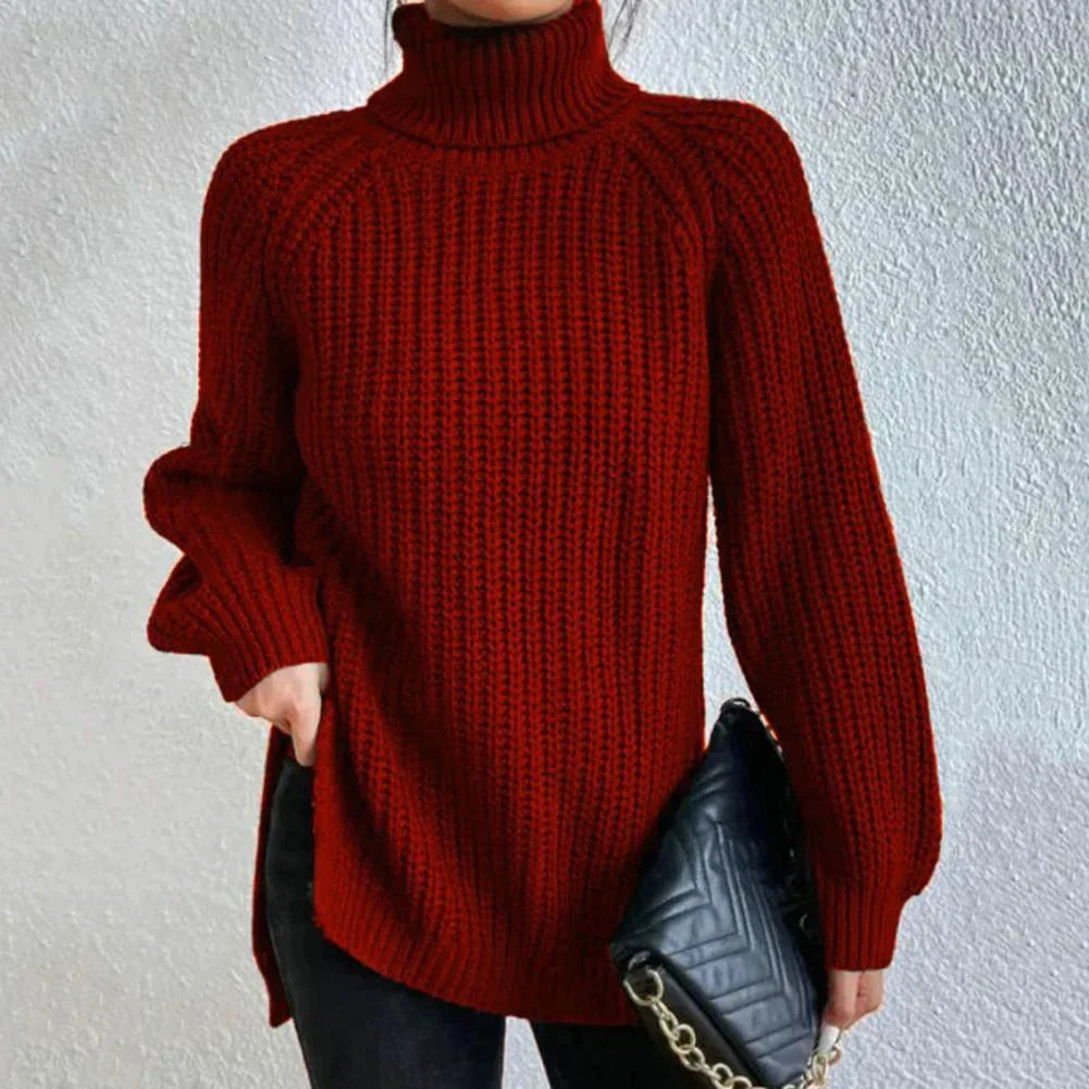 Elegante jersey de punto con cuello alto | Kaliyah