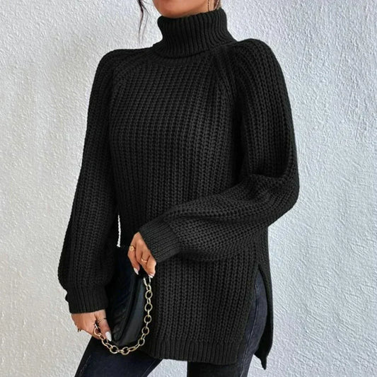 Elegante jersey de punto con cuello alto | Kaliyah