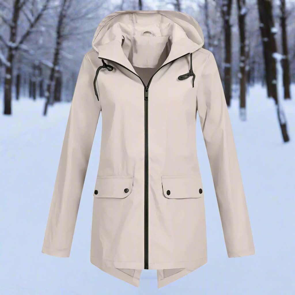 Chaquetón impermeable de moda con capucha para mujer