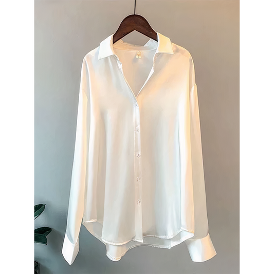 KLARA | Blusa de satén de manga larga