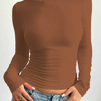 Camiseta en mezcla de algodón - Cuello redondo y forma flexible