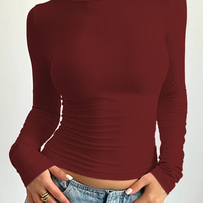 Camiseta en mezcla de algodón - Cuello redondo y forma flexible