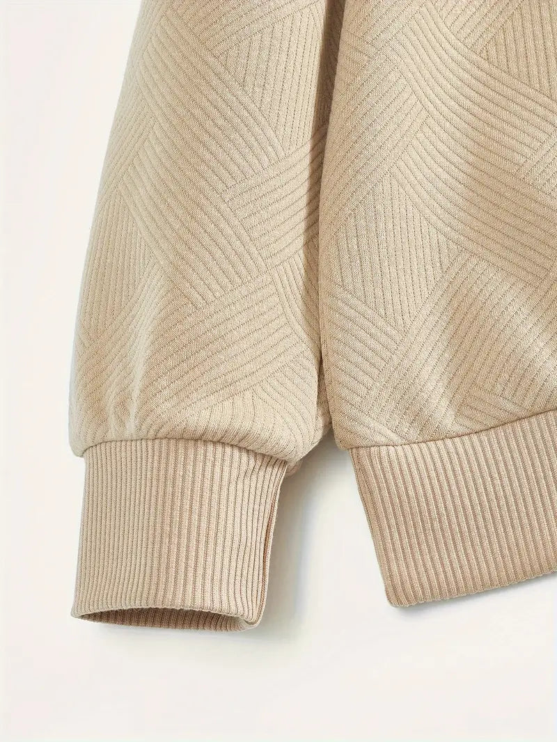 Męski Dzianinowy Sweter ze Stójką i Krótkim Zamkiem