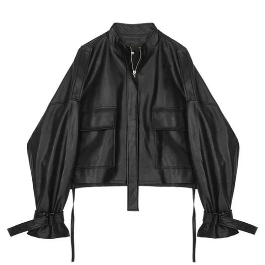 Kulta | chaqueta de cuero para mujer con corte a la caja
