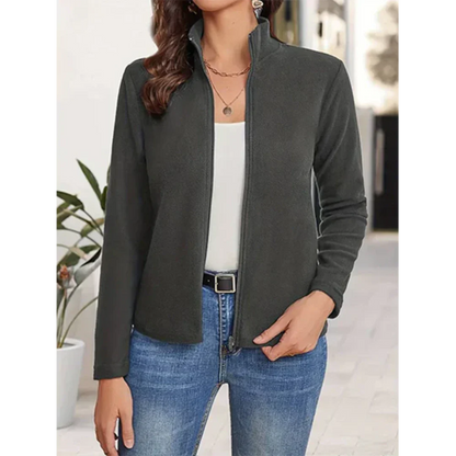 Chaqueta informal de punto con cremallera para mujer