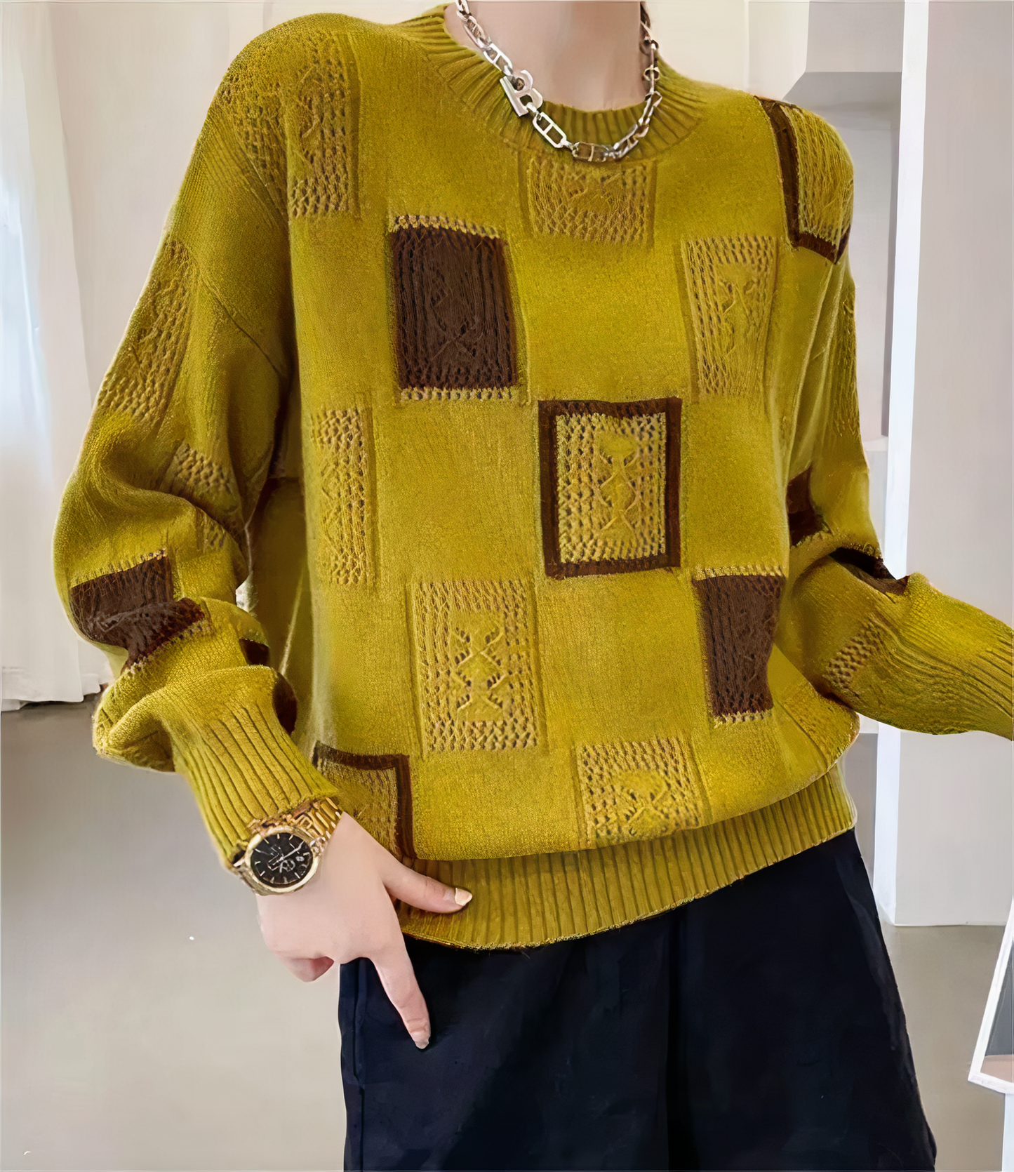 Jersey patchwork geométrico | Lina