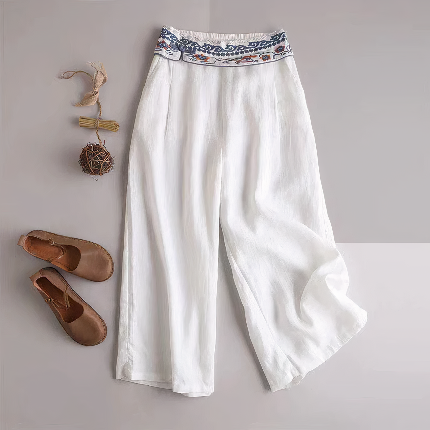 Pantalones vintage de algodón suelto | Liza