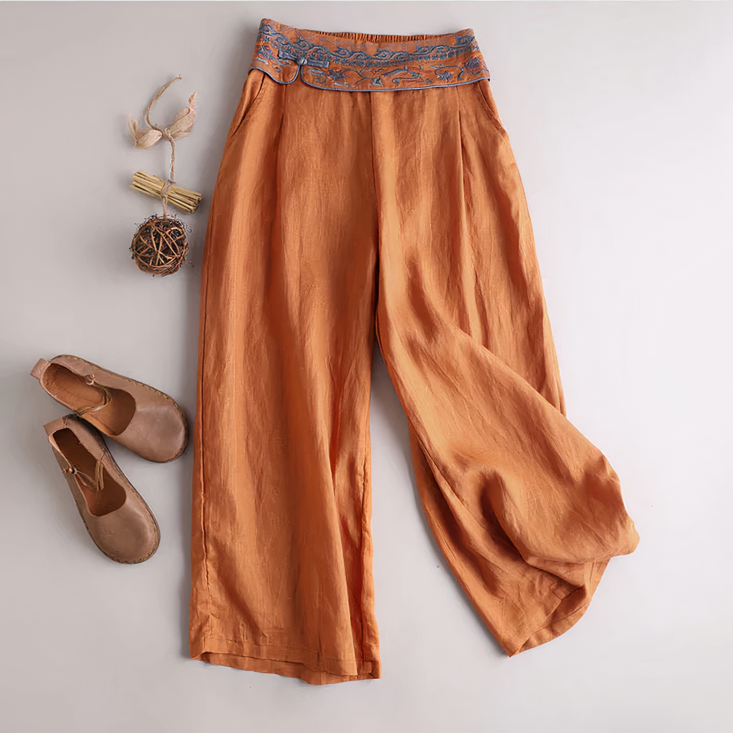 Pantalones vintage de algodón suelto | Liza