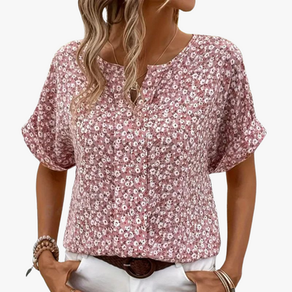 Blusa de mujer con estampado floral vintage