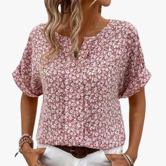 Blusa de mujer con estampado floral vintage