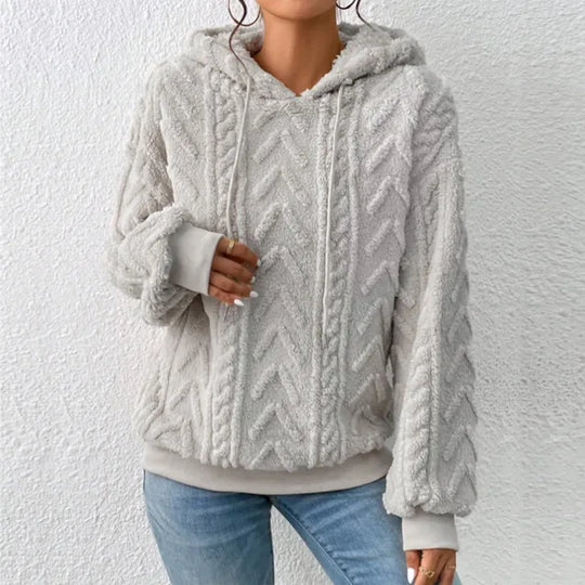 Sage | Sudadera con capucha de felpa de peluche informal para mujer
