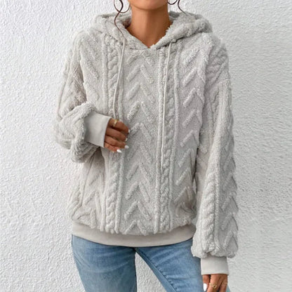 Sage | Sudadera con capucha de felpa de peluche informal para mujer