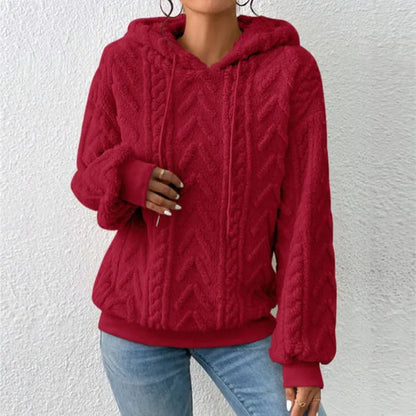 Sage | Sudadera con capucha de felpa de peluche informal para mujer