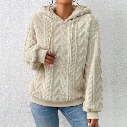 Sage | Sudadera con capucha de felpa de peluche informal para mujer
