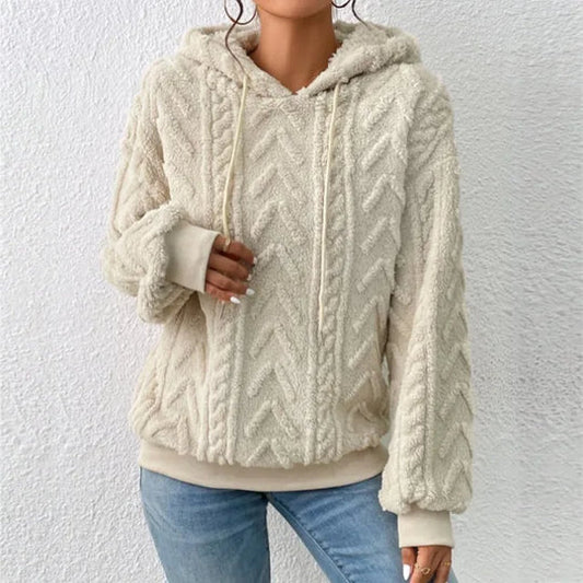 Sage | Sudadera con capucha de felpa de peluche informal para mujer