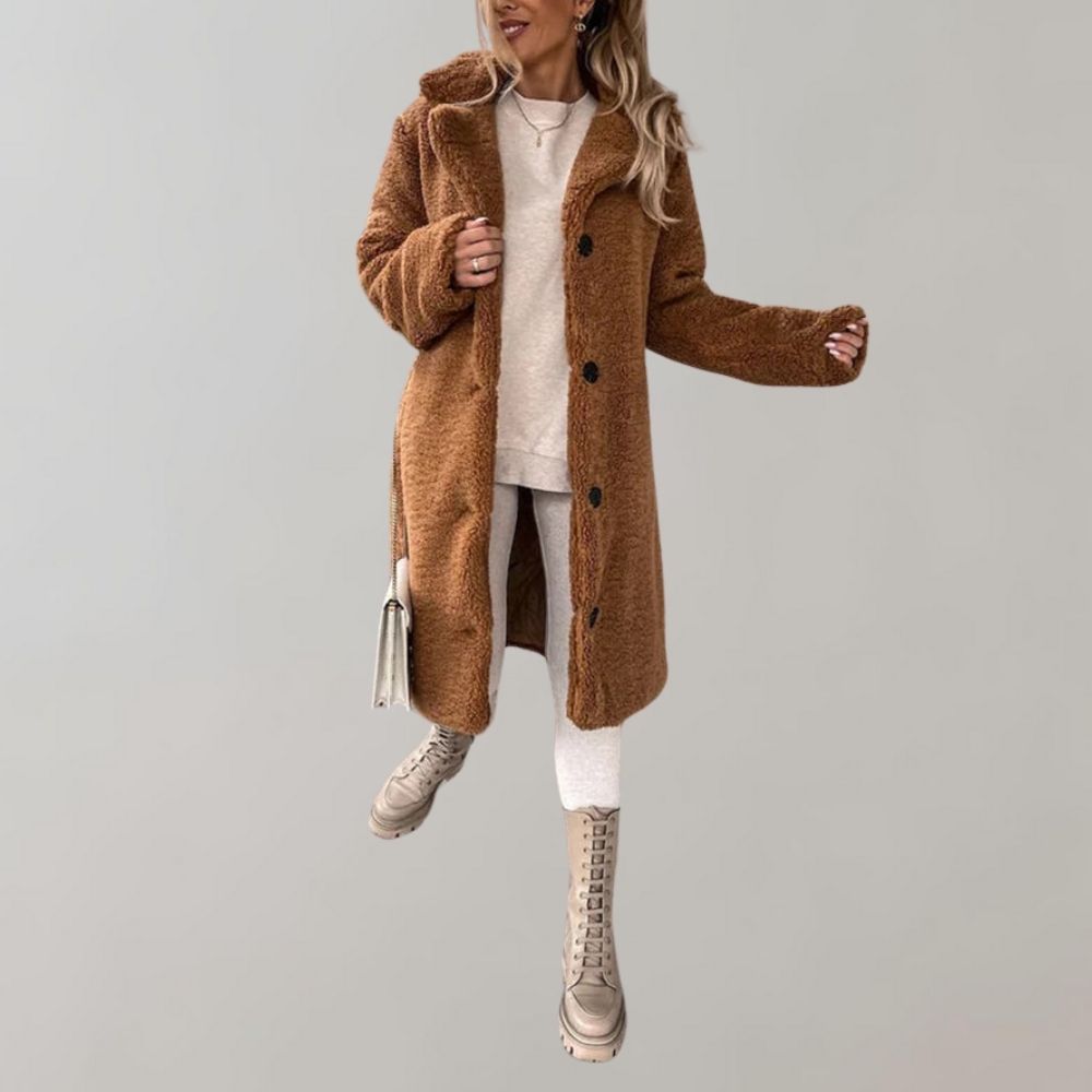 Chaqueta Teddy Larga para Mujer | Blanca | Calentita y a la moda
