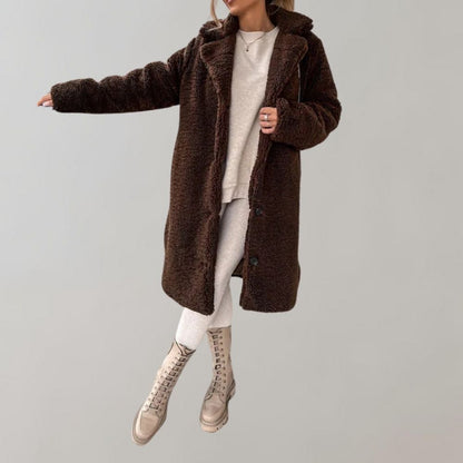 Chaqueta Teddy Larga para Mujer | Blanca | Calentita y a la moda