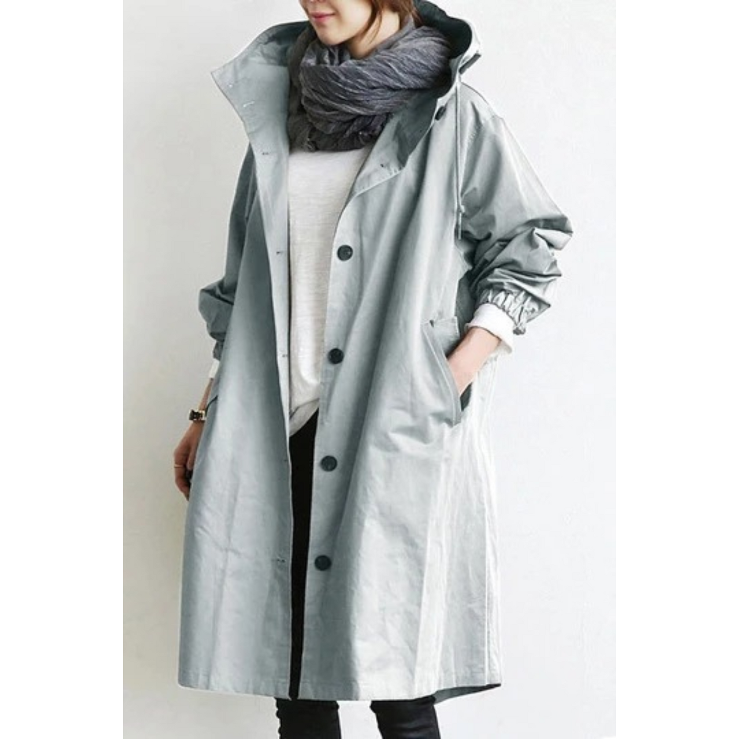 Gabardina larga para mujer