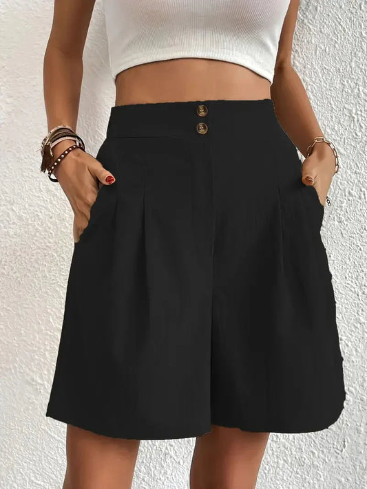 Pantalones cortos de cintura alta para mujer