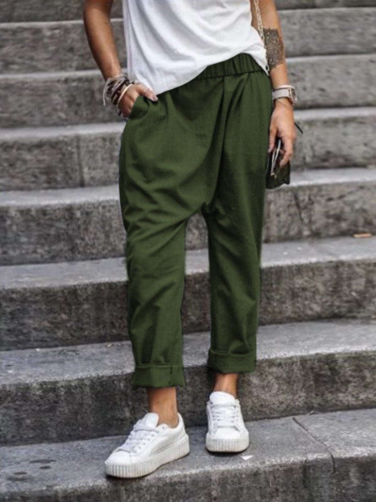 Pantalones anchos de mujer