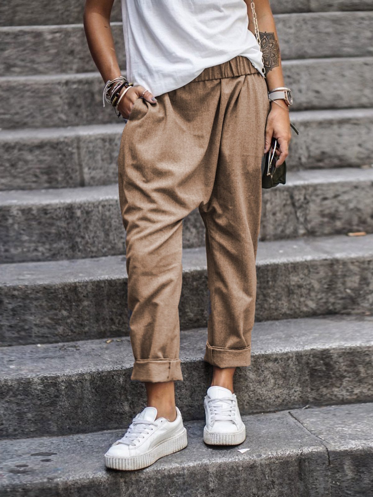 Pantalones anchos de mujer