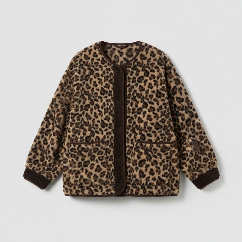 Leona | Chaqueta de mujer con estampado de leopardo, elegante y cómoda