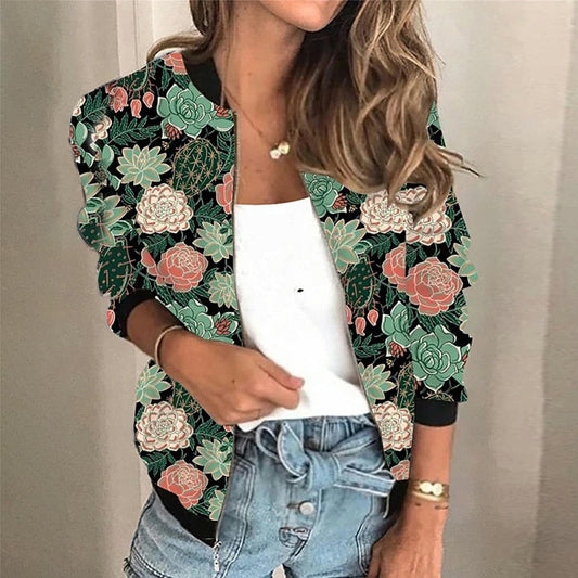 Chaqueta de lentejuelas con un primaveral estampado floral vintage