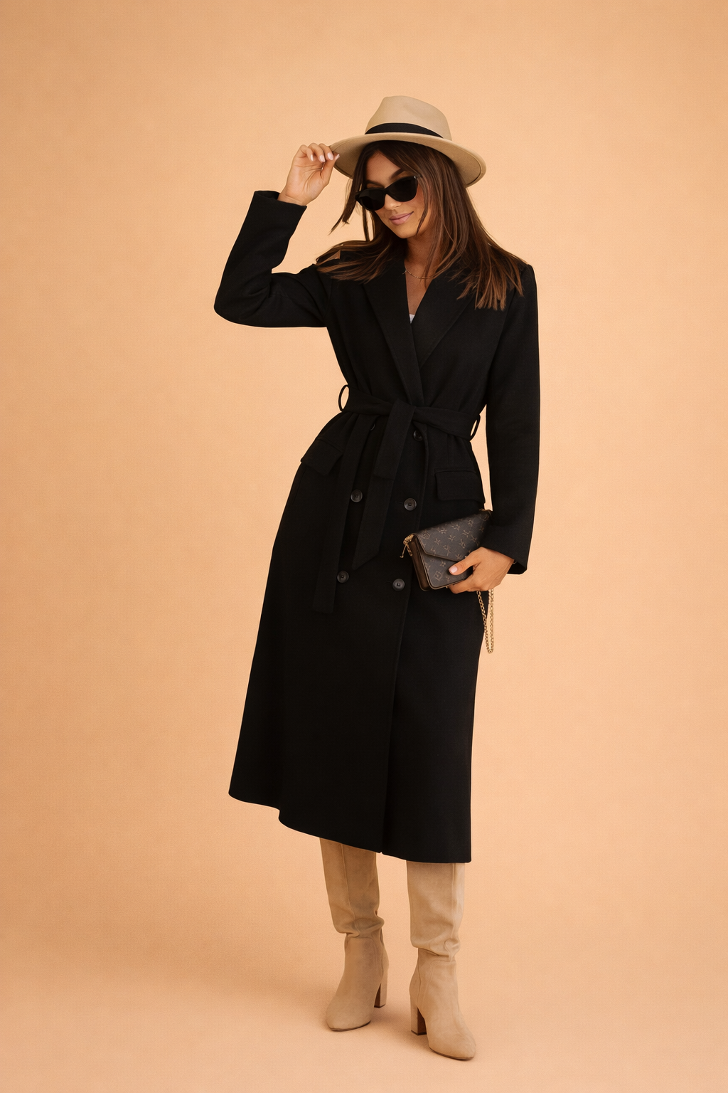 Damski Długi Płaszcz Przejściowy Tailored Fit