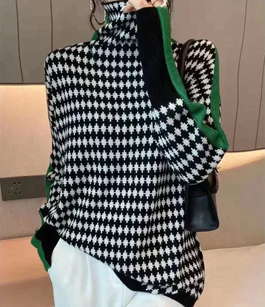 Isabelle moreau | jersey estampado cuello tortuga