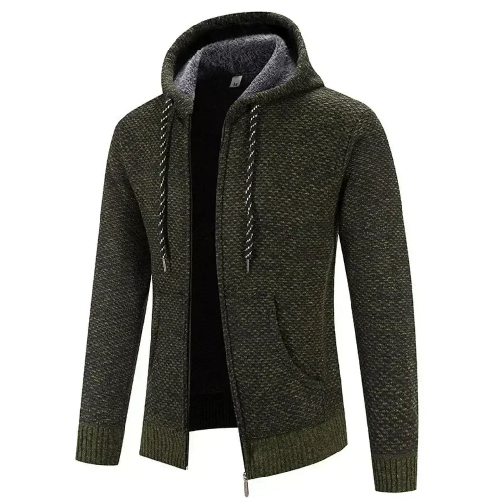 Męski Sweter Kapturowy Pełny Zamek Ściągacze