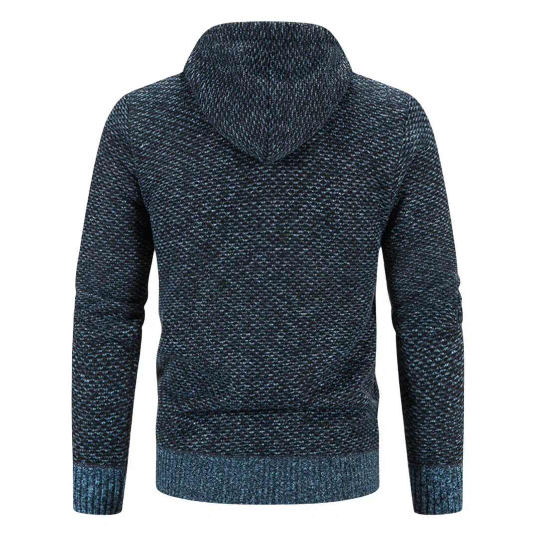 Męski Sweter Kapturowy Pełny Zamek Ściągacze