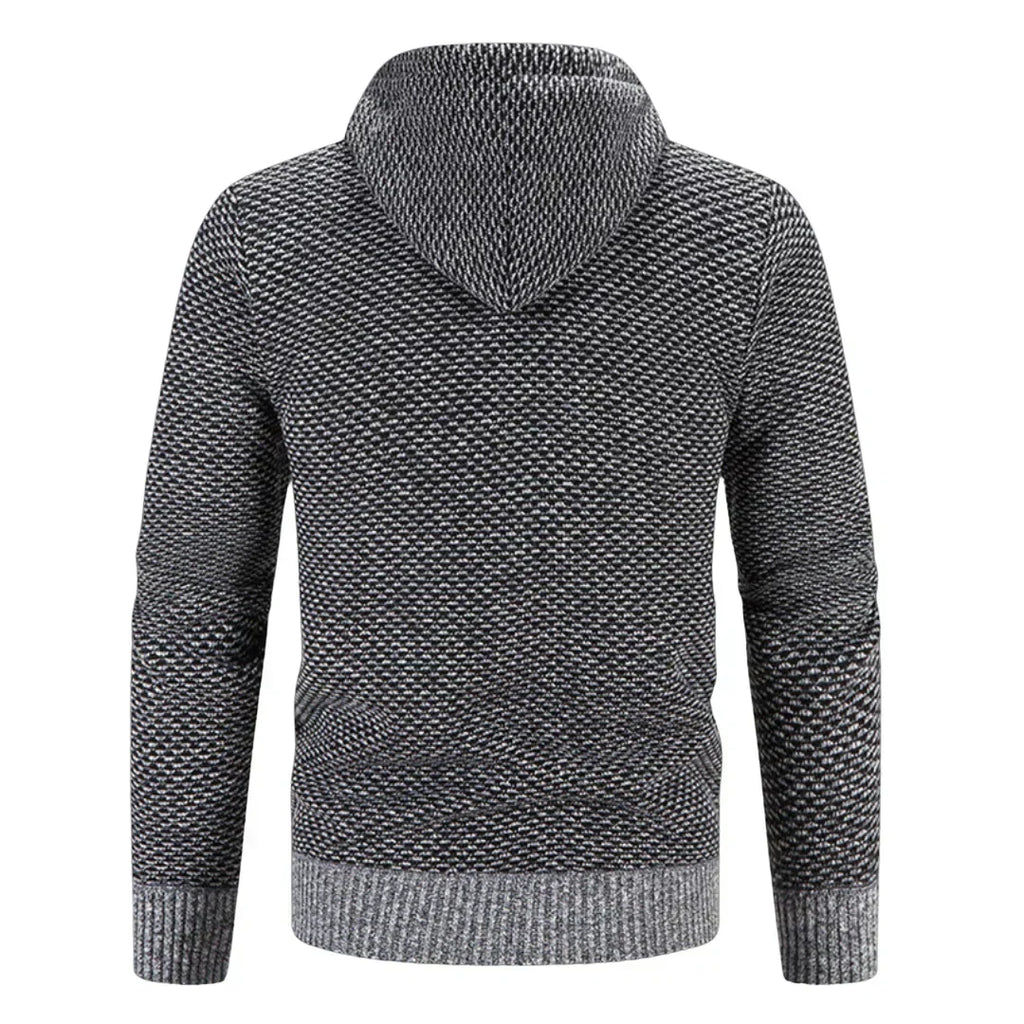 Męski Sweter Kapturowy Pełny Zamek Ściągacze