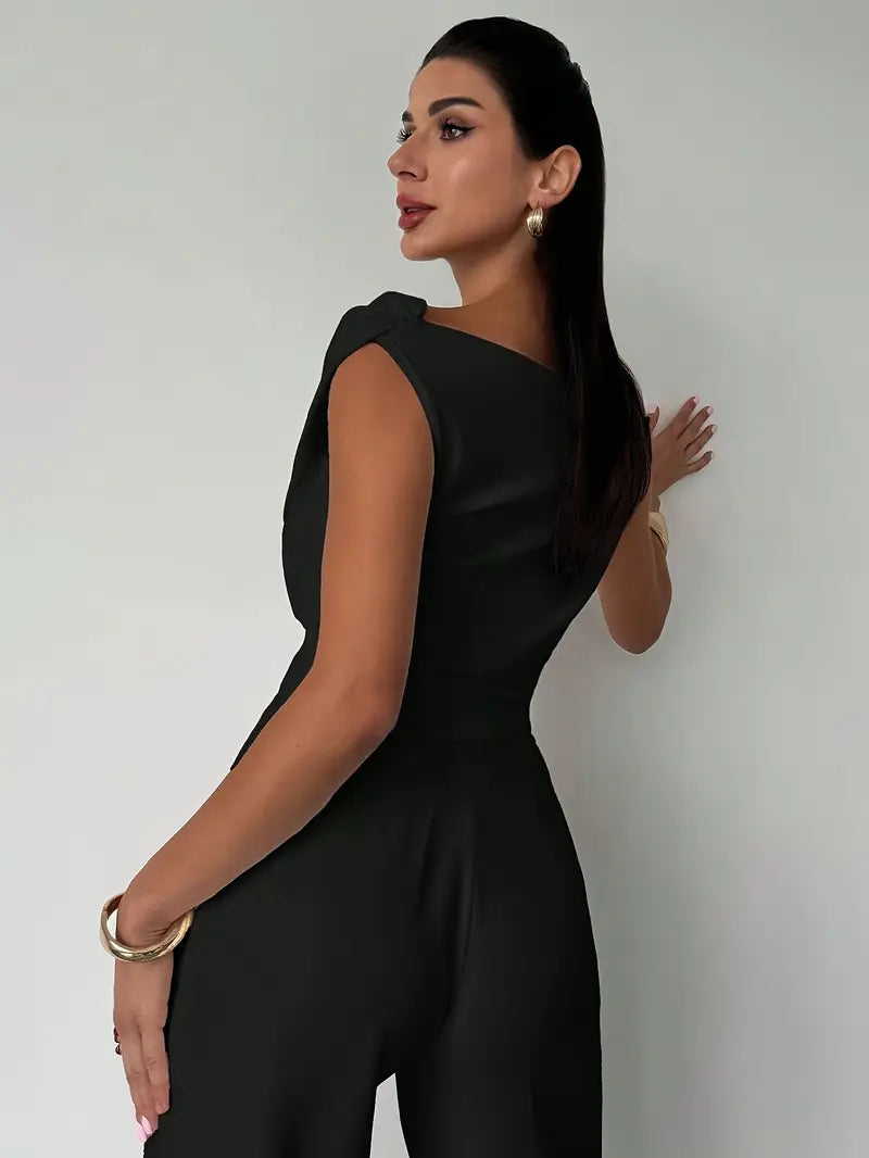 Elegancka Bluzka Damska Odkryte Ramiona Plisowana