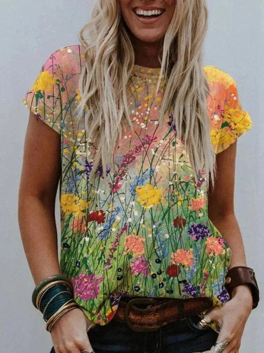 Camisa de señora con estampado floral