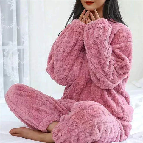 Conjunto de pijama de forro polar para mujer